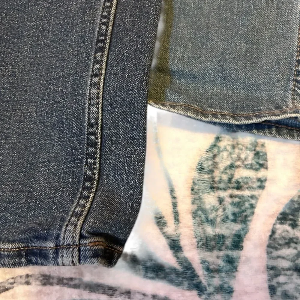 LOT OLD NAVY Two Pairs Blue Denim Built-in Flex Skinny Slim Jeans 34 x 30